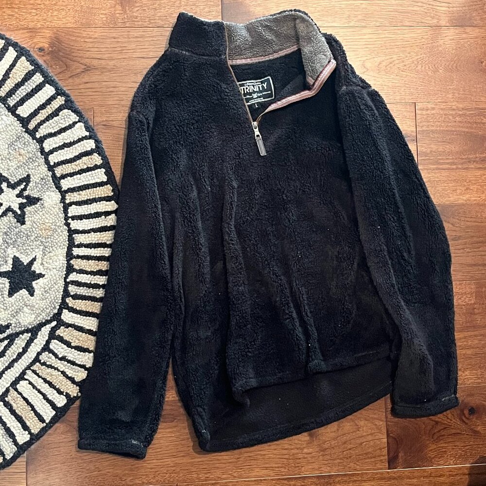 Trinity Men's 1/4 Zip Faux Fur Plush Pullover Variety